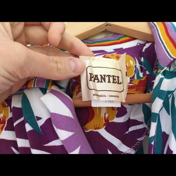 Vintage Pantel tropical print dress - Picture 3 of 6